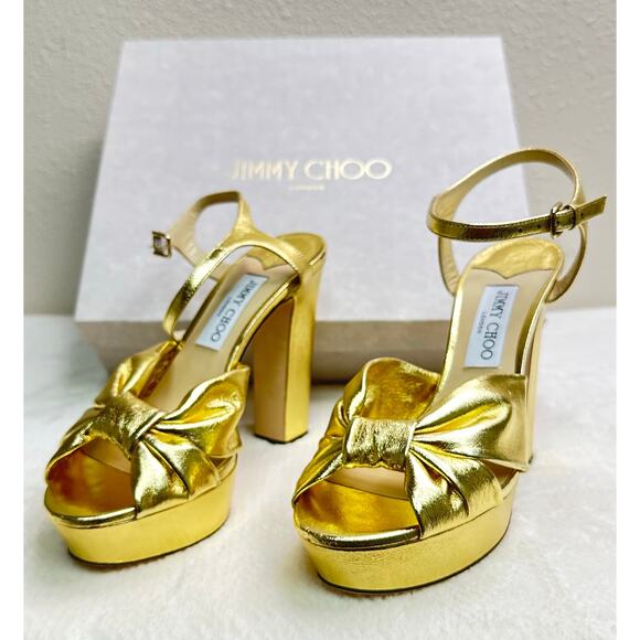 JIMMY CHOO - Golden Dress Heels EU 40 - US 9.5 main image 5